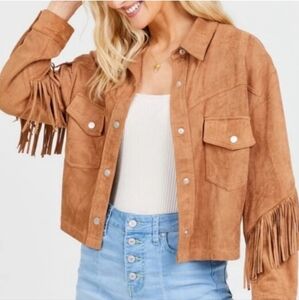 Altar'd State Tan Fringe Jacket